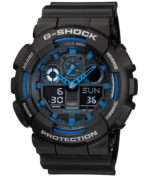 G shock watch black and blue best sale