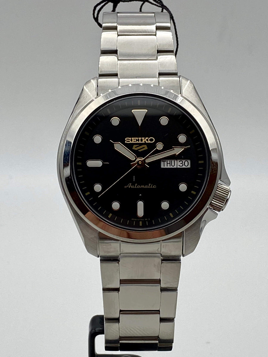 Seiko 5 Sports 100M Automatic Men s Watch Black Dial Gold Accents