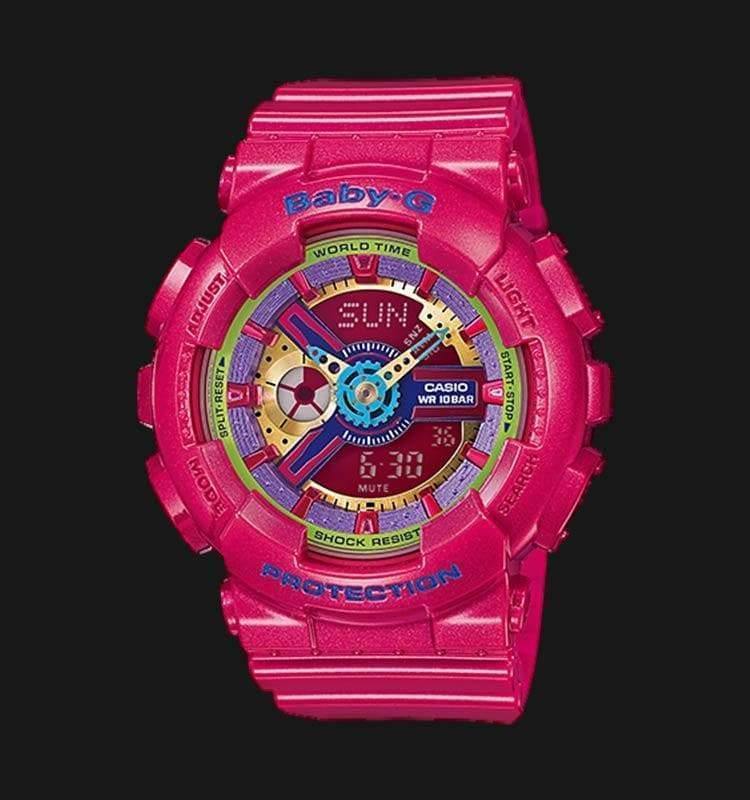 Casio Baby-G BA110 Series Anadigi Neon Color Pink x Multicolor Dial Watch BA112-4ADR