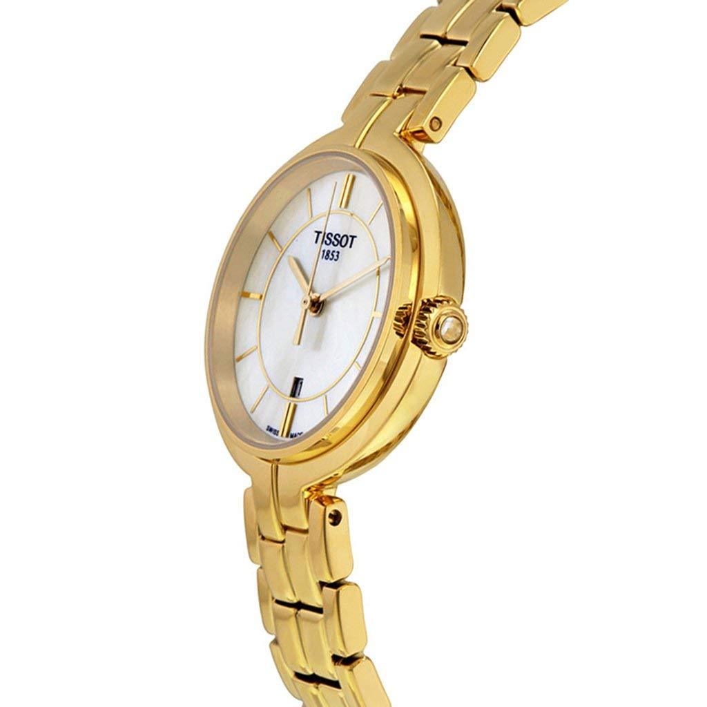 Tissot Swiss Made T Lady Flamingo MOP Gold Plated Ladies Watch