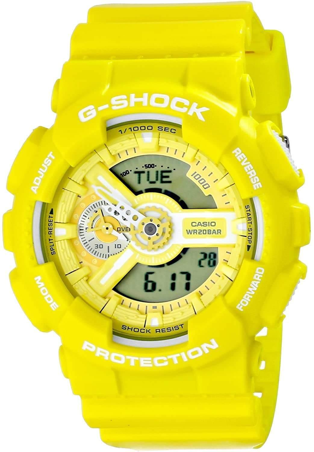 Casio G-Shock GA110 Series Analog-Digital Standard Color Yellow Watch GA110BC-9ADR