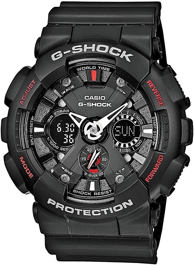 Casio G-Shock GA120 Model Black x Red x Grey x White Accents Watch