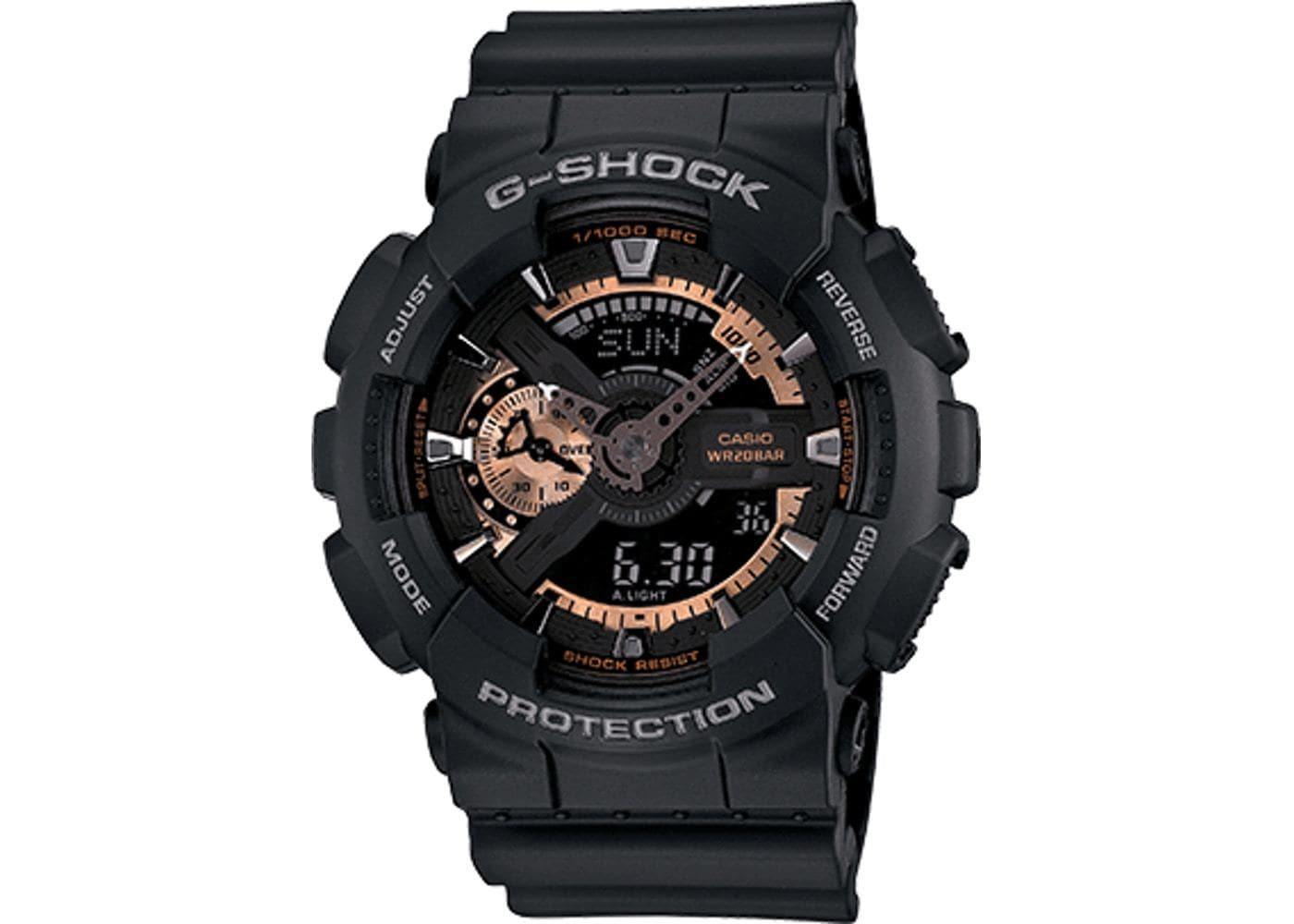 Casio G-Shock Black Stealth Series Analog-Digital Black x Rose x Gray Accents Watch GA110RG-1ADR Prestige