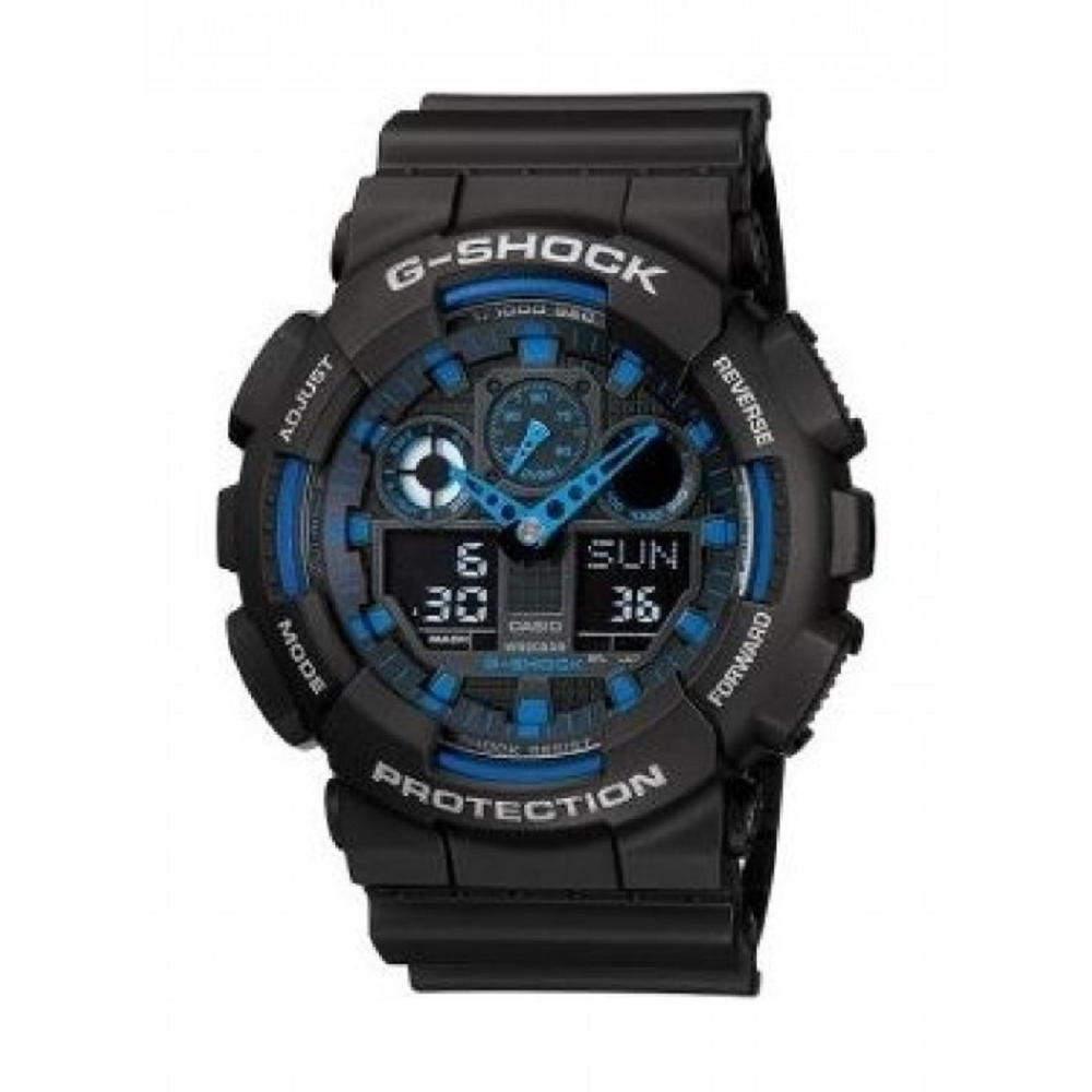 G shock ga 100 black blue best sale