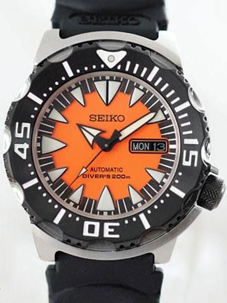 Seiko Monster Orange Fang 2nd Gen Diver s Men s Rubber Strap Watch SRP315K1