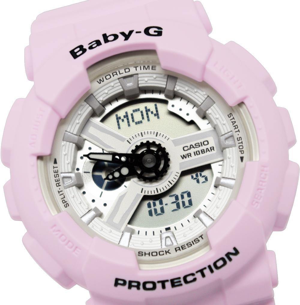 Casio Baby-G BA110 New Beach Color Series Analog-Digital Pastel Pink Watch  BA110BE-4ADR