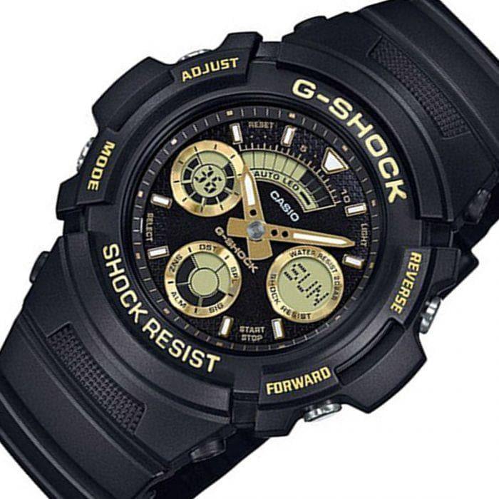 Casio G-Shock Standard Analog-Digital Black x Gold Accents Watch ...