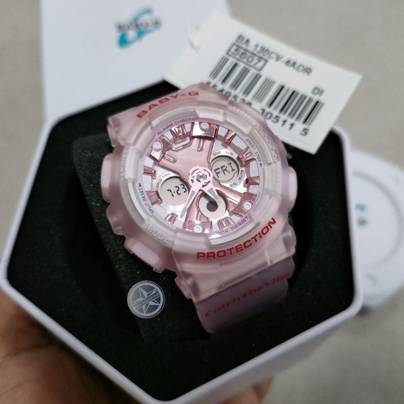 Casio Baby-G Anadigi Metallic Pink Jelly RIEHATA Watch BA130CV-4ADR