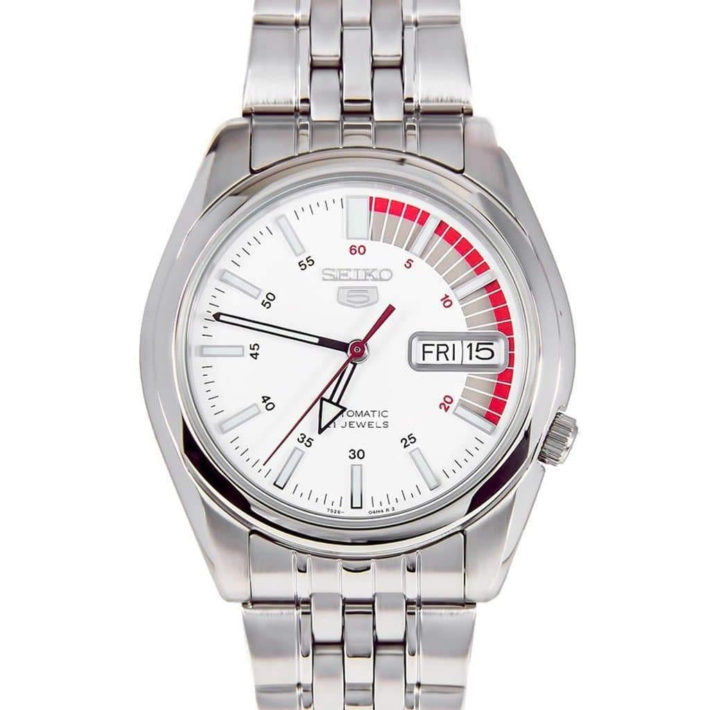 Seiko Classic Men's Size White Dial Stainless Steel Strap Watch SNK369K1