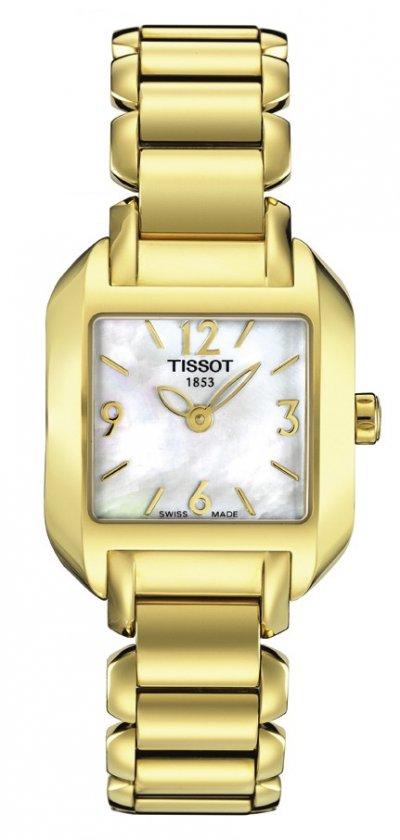 Tissot Swiss Made T Wave Stylist T Ladies MOP Gold Plated Watch T02.5.285.82