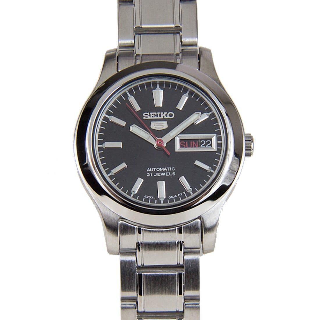 Seiko Classic Ladies Size Black Dial Stainless Steel Strap Watch SYMD95K1