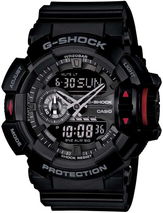 Casio G-Shock G’MIX Mobile Link Bluetooth Anadigi Black x Grey x Red Accents Watch GBA400-1BDR
