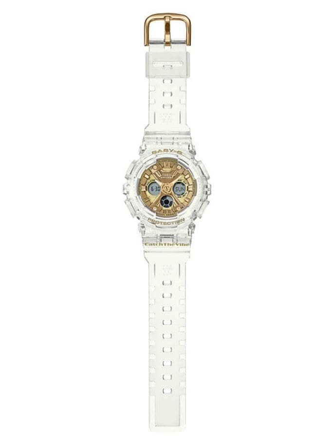 Casio Baby-G Anadigi Metallic Gold Clear Jelly RIEHATA Watch