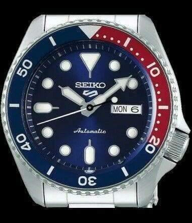 Seiko 5 – Prestige Watch Bezel Dial 100M Sports Pepsi Automatic Blue Men\'s SRPD53K1