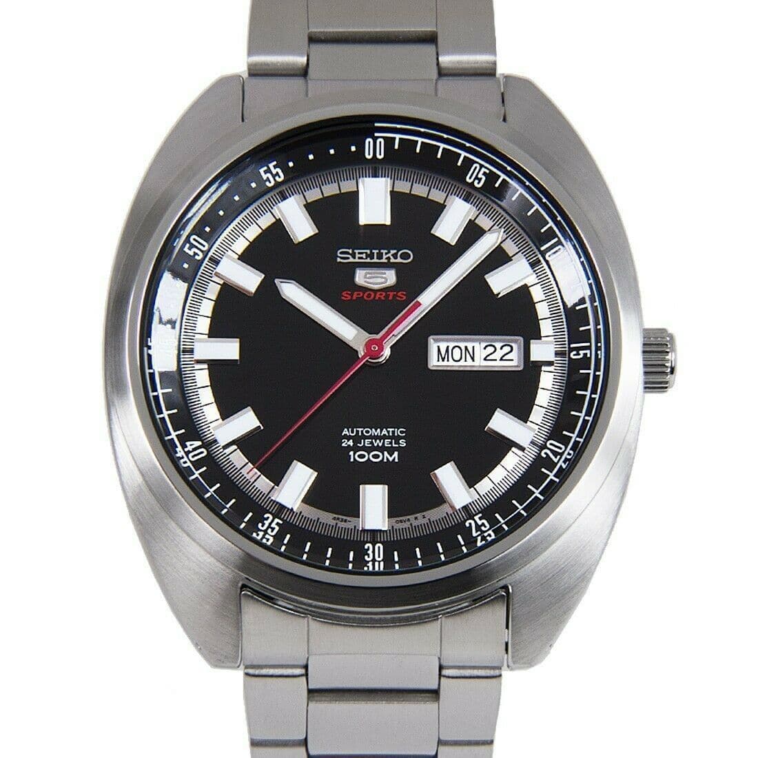 Seiko Sports 100M Black Helmet Turtle Automatic Men's Stainless Steel Watch SRPB19K1