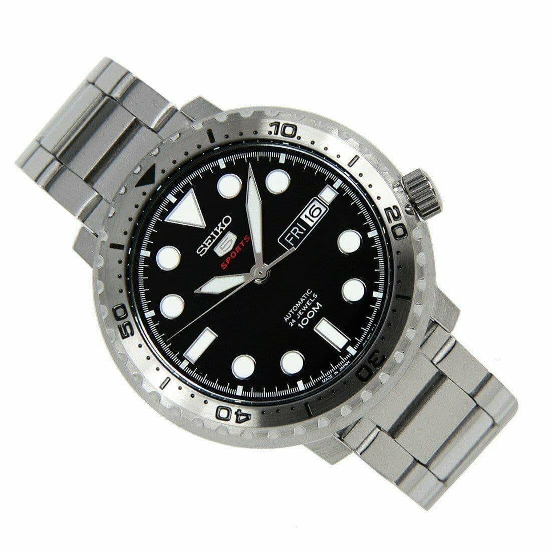 Seiko Sports Japan Made Bottle Cap 100M Black Dial Men's Watch SRPC61J1