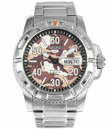 Seiko Sports Japan Made Military 100M Camo Brown Dial Automatic