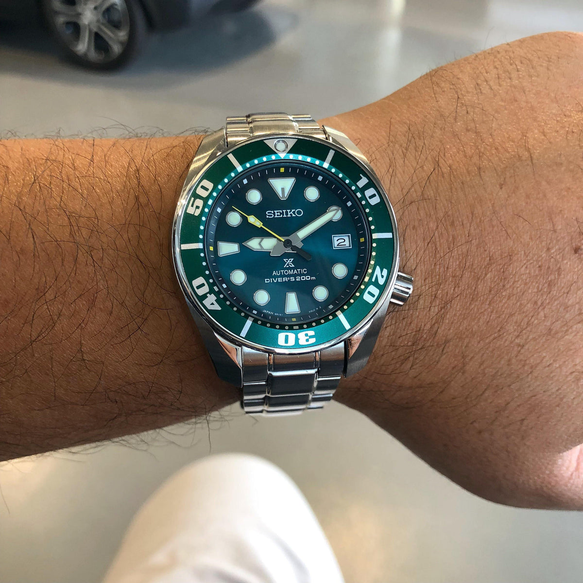 Seiko JDM Japan MADE Green Hulk Sumo Diver's Men's Stainless Steel
