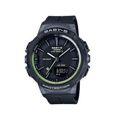 Casio Baby-G BGS Step Tracker Analog-Digital Black x Neon Green