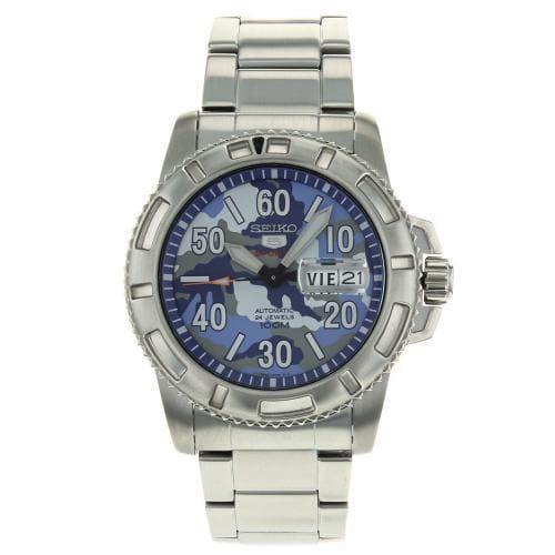 Seiko Sports Military 100M Camo Blue Dial Automatic Men's Watch SRP223K1
