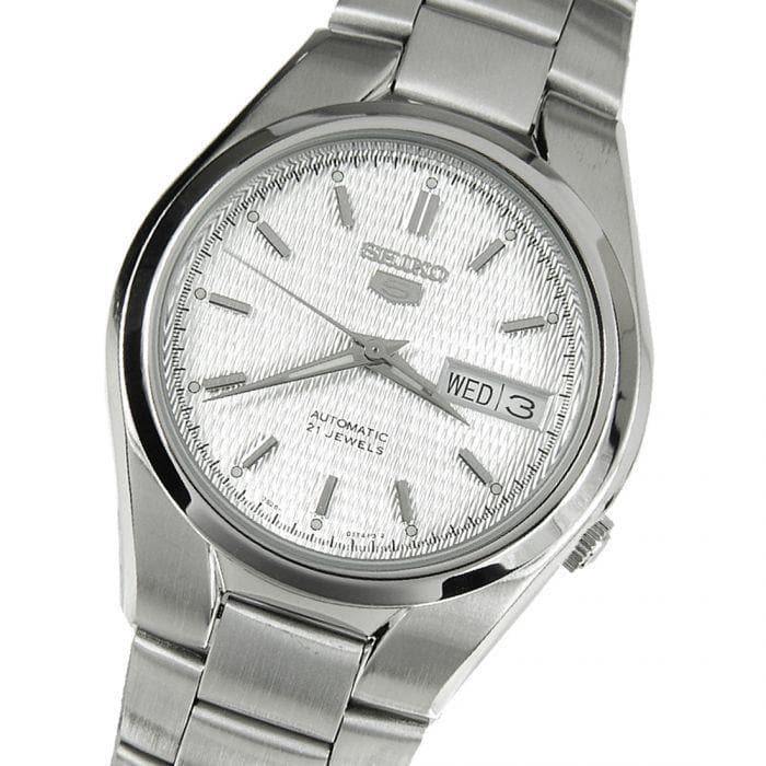 Seiko 5 Classic Men's Size Silver Dial Stainless Steel Strap Watch