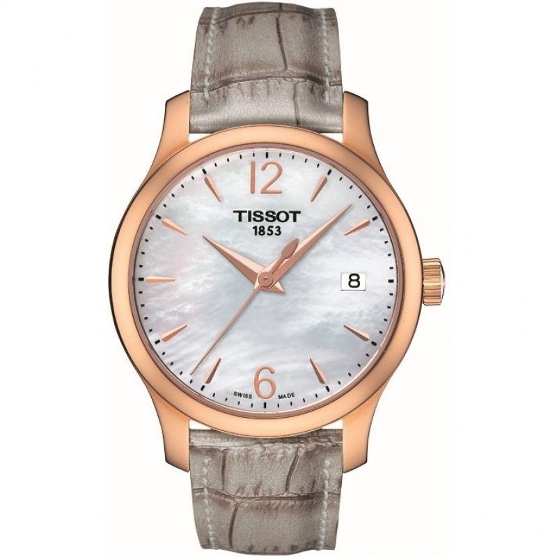 Tissot Swiss Made T-Trend Tradition Ladies' MOP Leather Strap Watch T0632103711700
