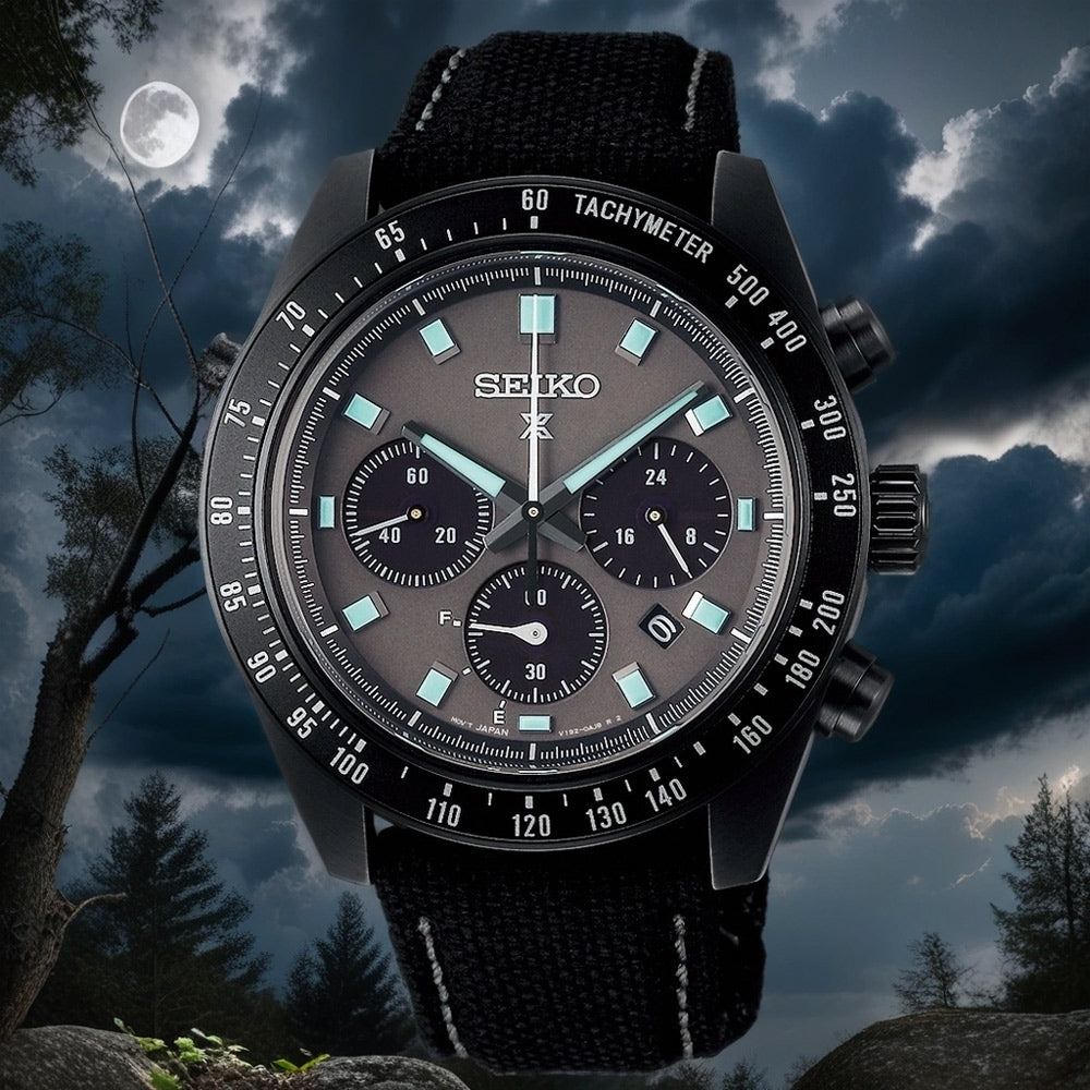 Seiko Prospex Solar Men's Chronograph Watch SSC923P1 Black Series Night Vision Speedtimer