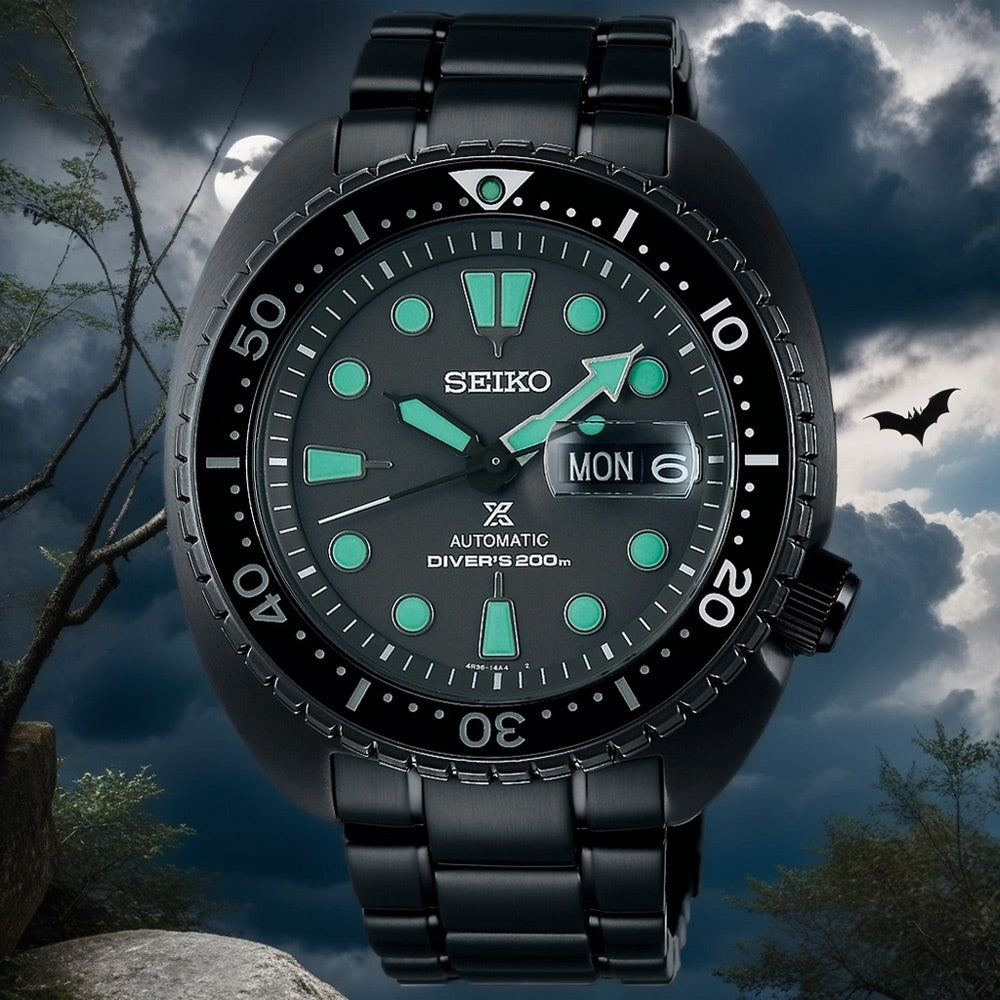 Seiko Prospex Black Series Night Vision King Turtle Diver's Men's Watch SRPK43K1