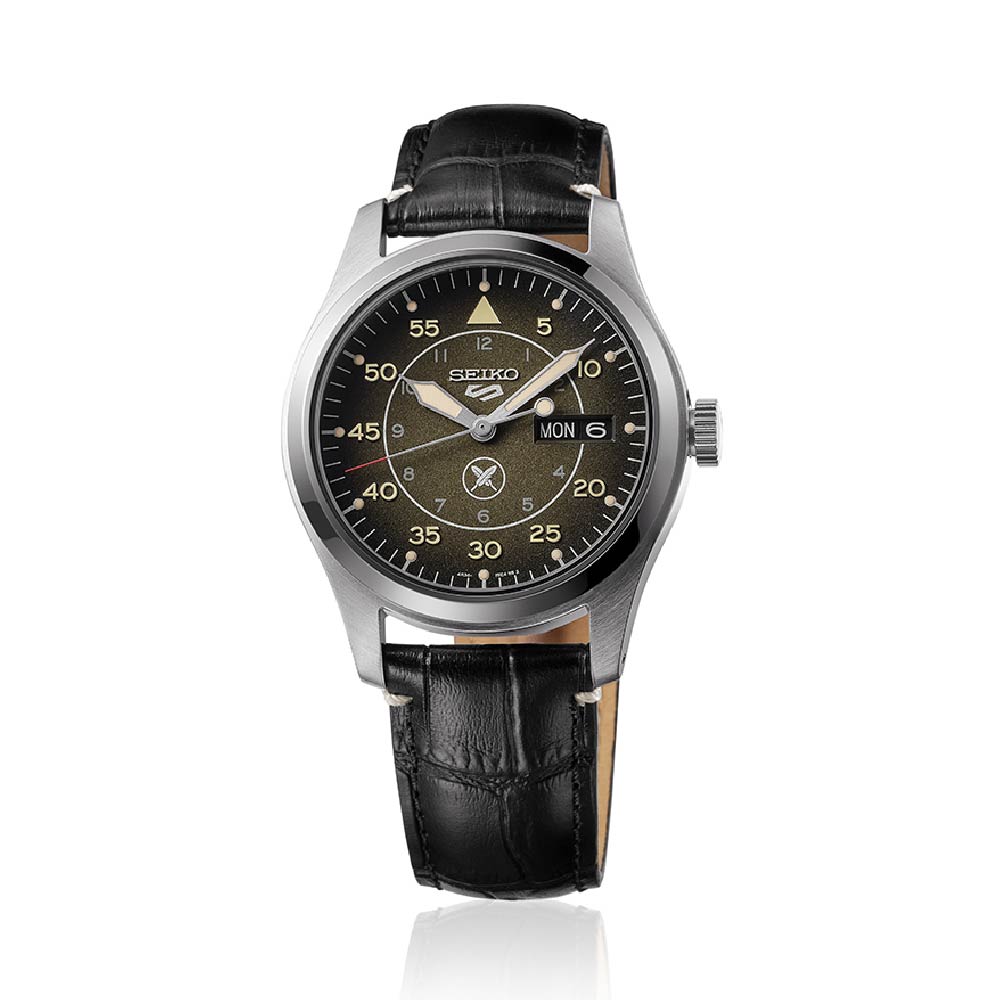 Seiko 5 100M Sports Flieger Suit Style Yuto Horigome LE Leather Strap Watch SRPL31K1