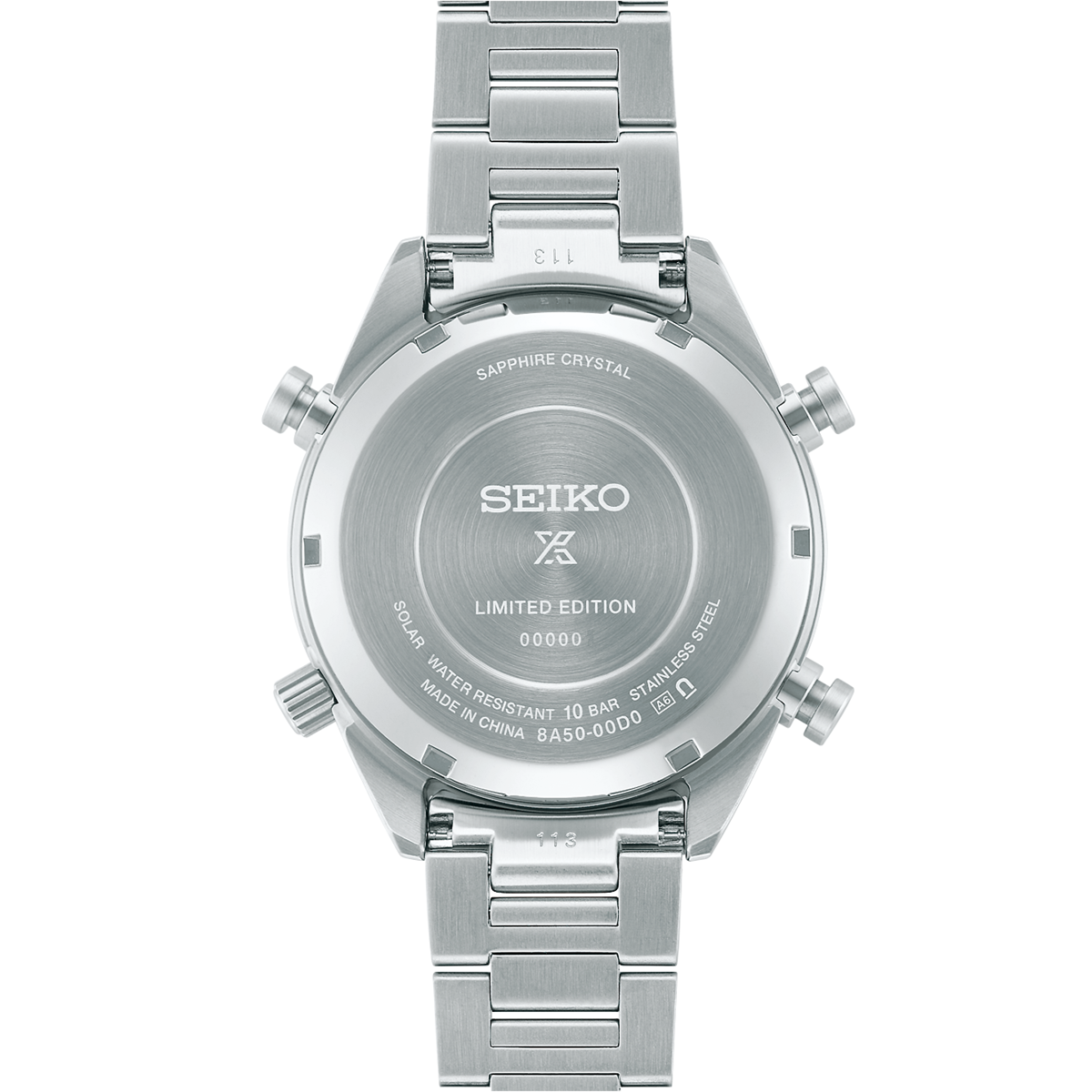 Seiko Prospex Solar Speedtimer 110th Anniv LE 1/100 Second Chrono Men's Stainless Steel Watch SFJ009P1 Panda