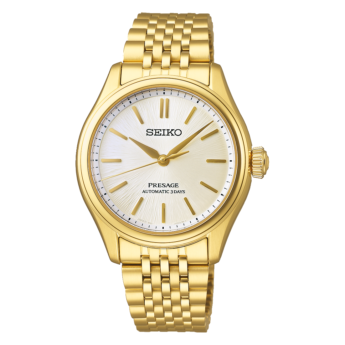Seiko Presage Shiro-iro Classic Series Gold Plated Mid Size Men's Watch SPB524J1