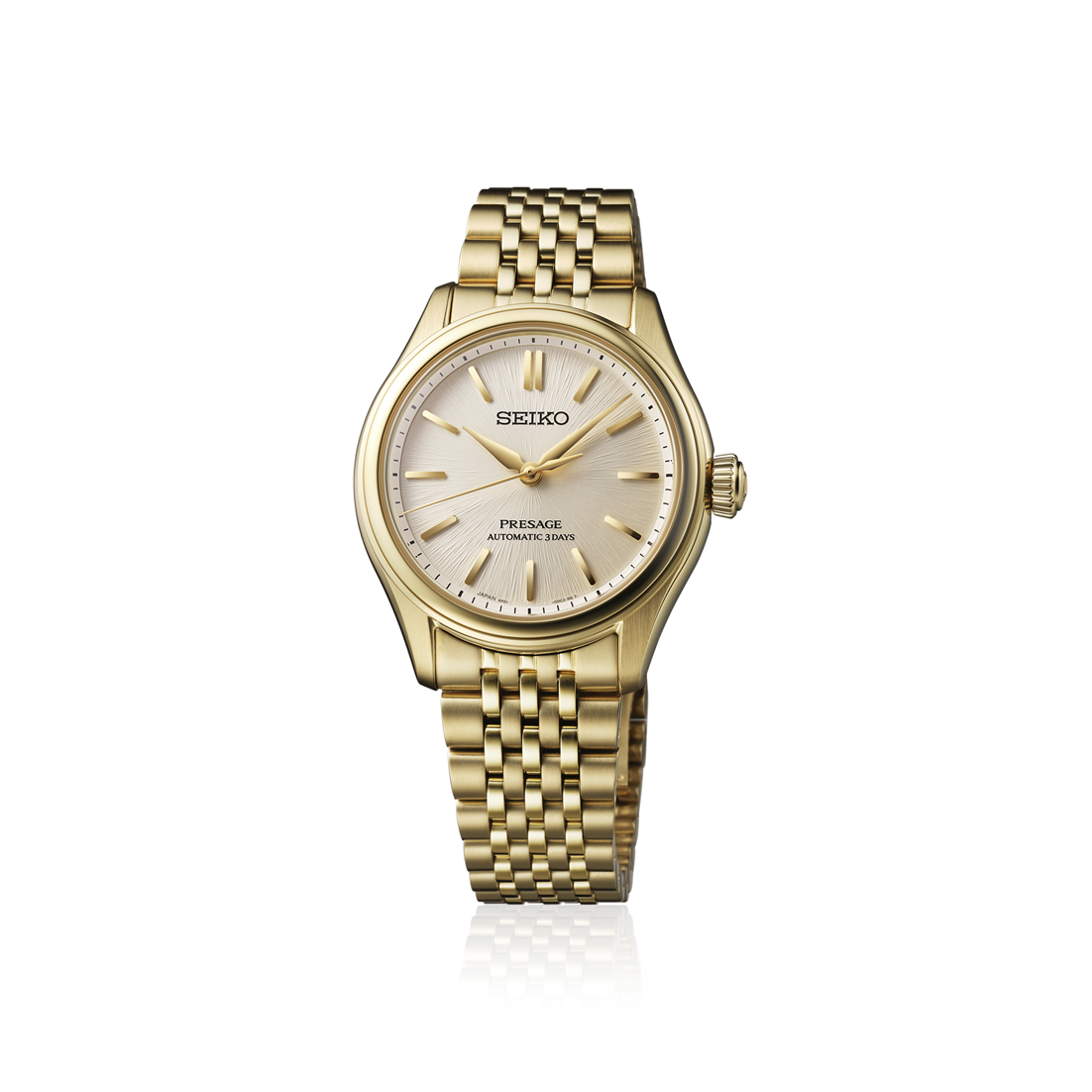 Seiko Presage Shiro-iro Classic Series Gold Plated Mid Size Men's Watch SPB524J1