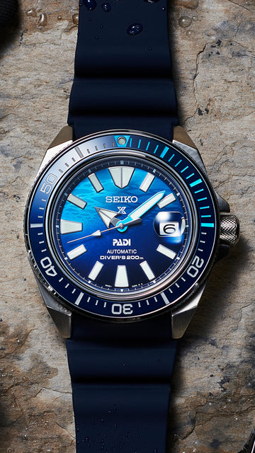 Seiko Prospex PADI SE King Samurai Blue Diver s Men s Rubber Strap Watch SRPJ93K1