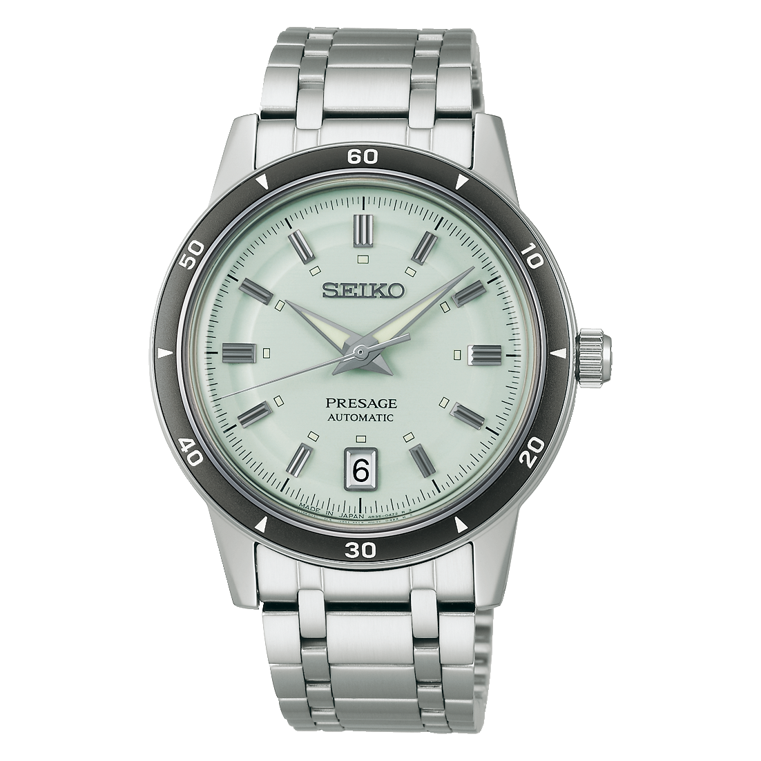 Seiko Presage Style 60 Ice Green Men's Stainless Steel Strap Watch SRPL71J1
