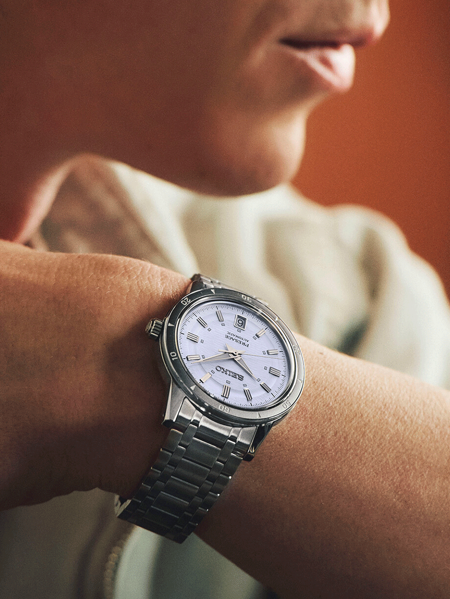 Seiko Presage Style 60 Ice Blue Men's Stainless Steel Strap Watch SRPL73J1