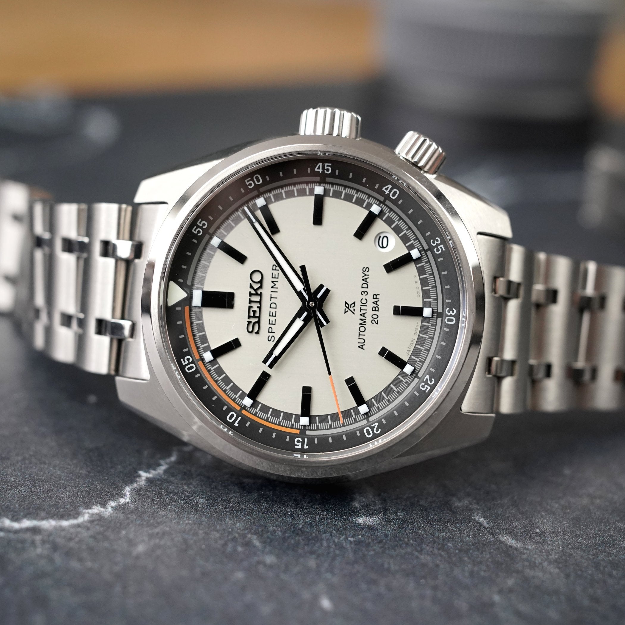 Seiko Prospex Speedtimer Automatic Vintage Off-white Men's Stainless Watch SPB513J1