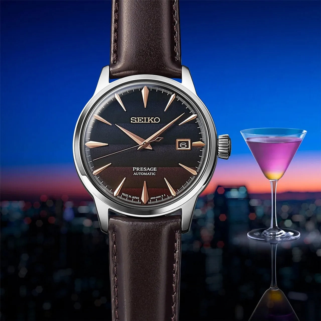 Seiko Limited Edition Presage Cocktail Time Purple Sunset Men's Watch SRPK75J1