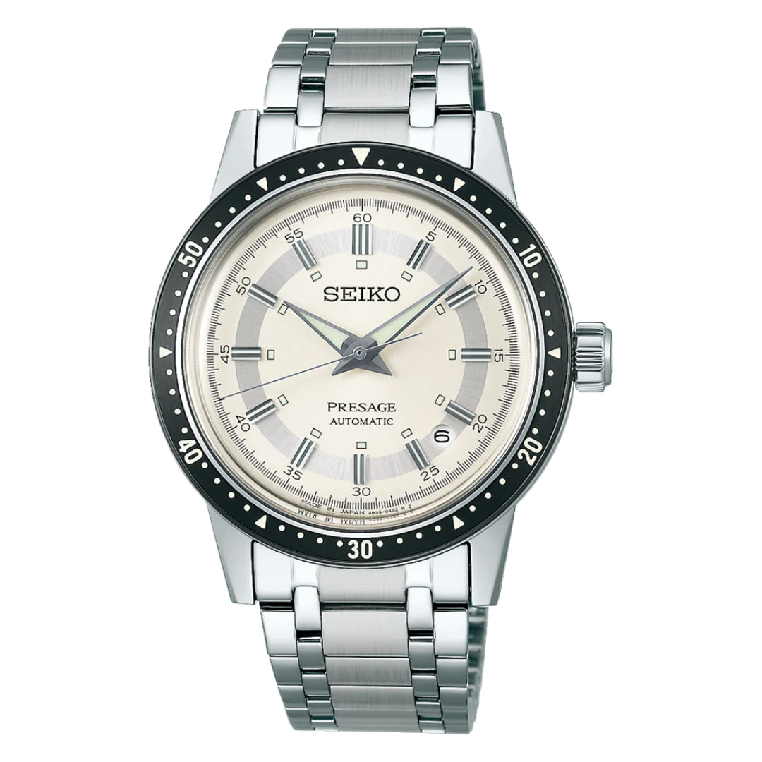 Seiko Presage Crown Chrono LE Style 60 White Men's Stainless Steel Watch SRPK61J1