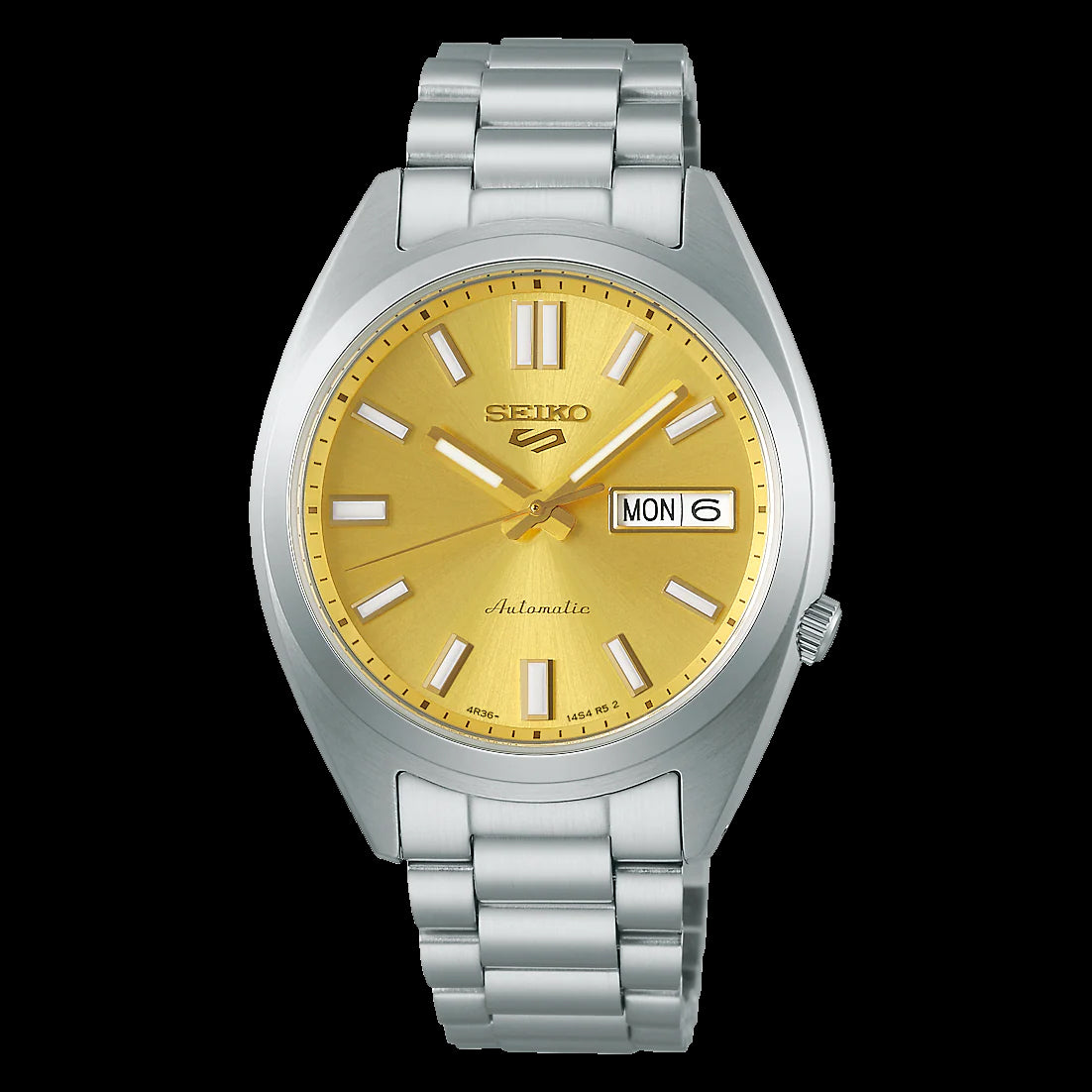 Seiko 5 Sports 100M SNXS Reissue Gold Cufflinks Automatic Stainless Steel Watch SRPL59K1