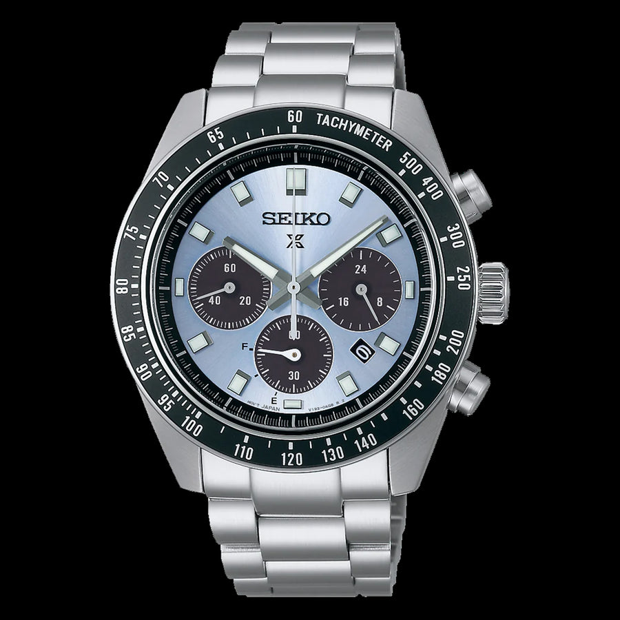 Seiko Prospex Solar Men's Stainless Steel Chronograph Watch SSC935P1 Big Baby Blue