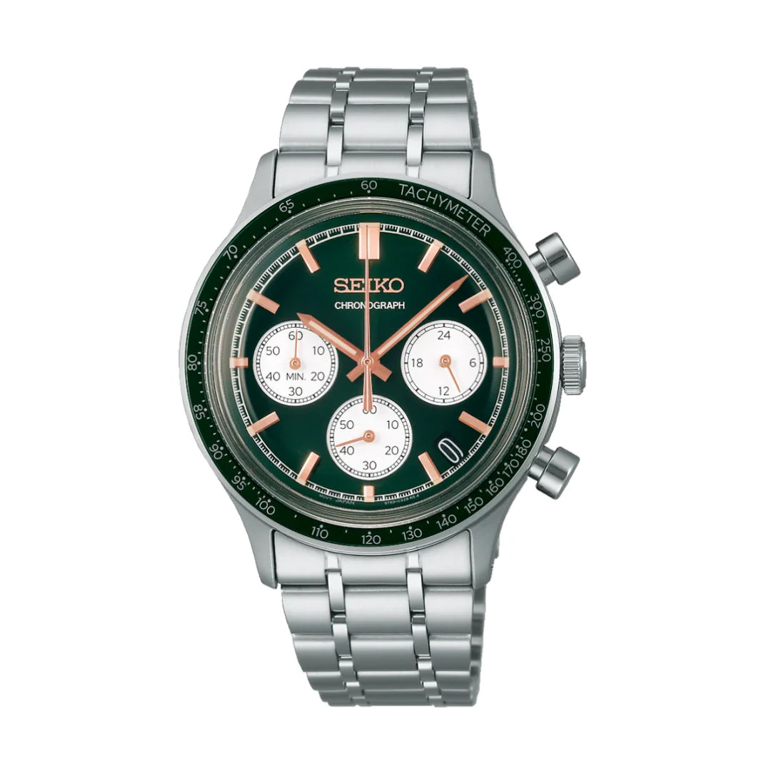 Seiko Chronograph Classic Men's Stainless Steel  Watch SSB481P1 Green