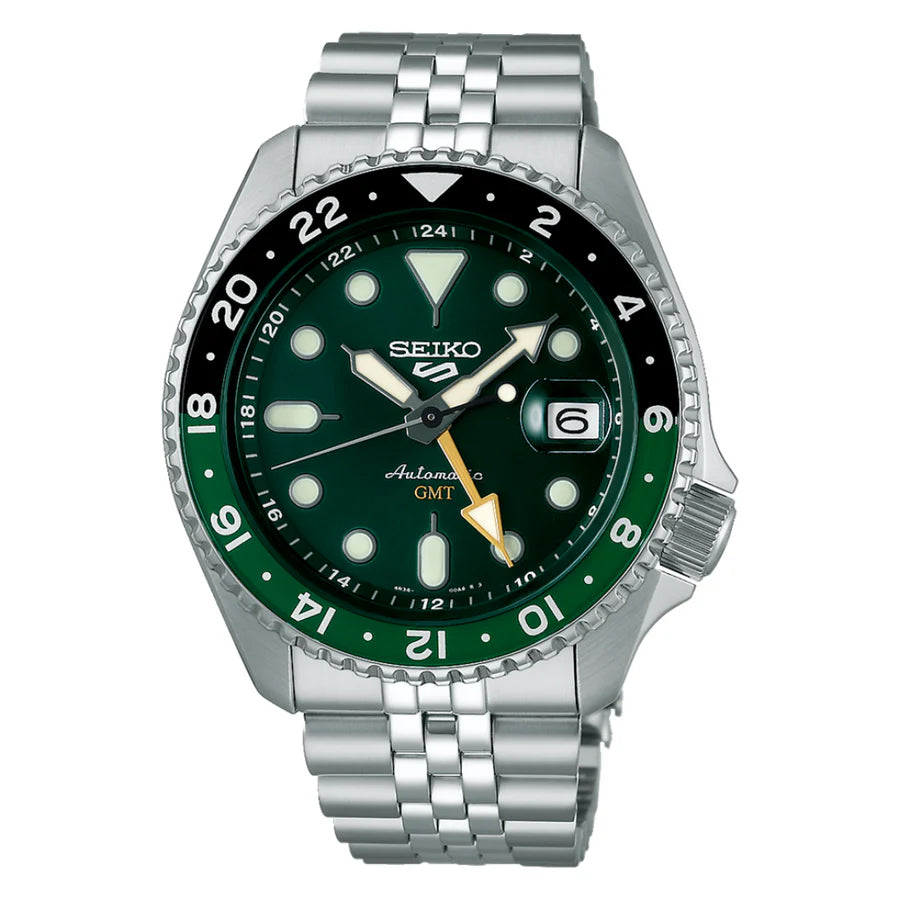 Seiko 5 100M GMT Style Green Dial Automatic Watch SSK035K1