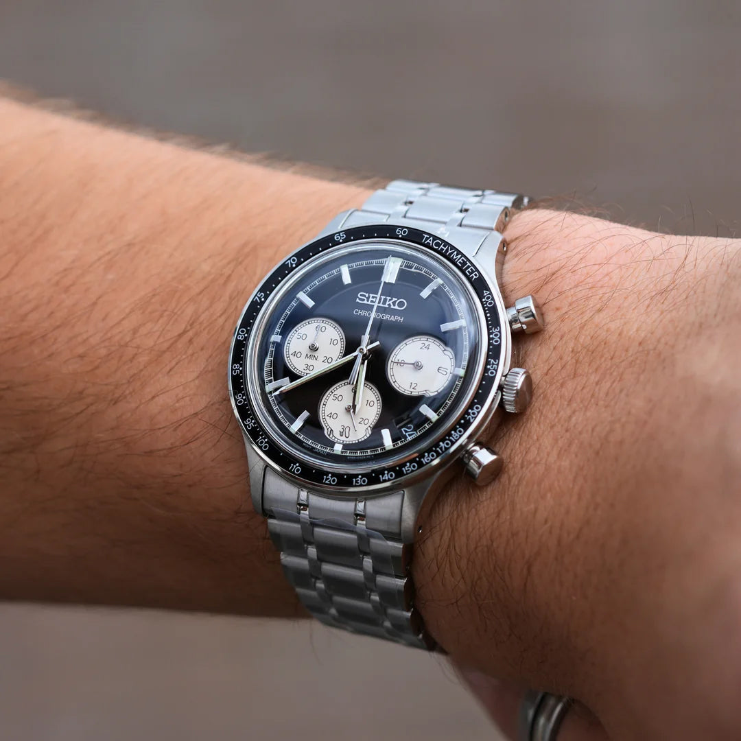 Seiko Chronograph Classic Men's Stainless Steel  Watch SSB479P1 Reverse Panda