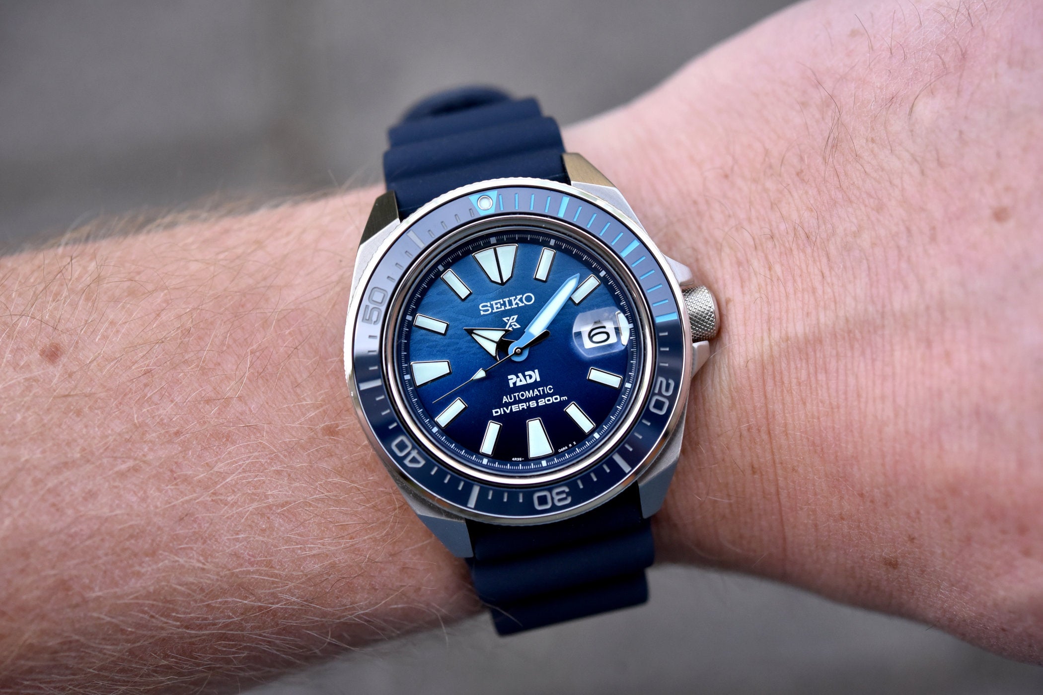 Seiko Prospex PADI SE King Samurai Blue Diver's Men's Rubber Strap Watch SRPJ93K1