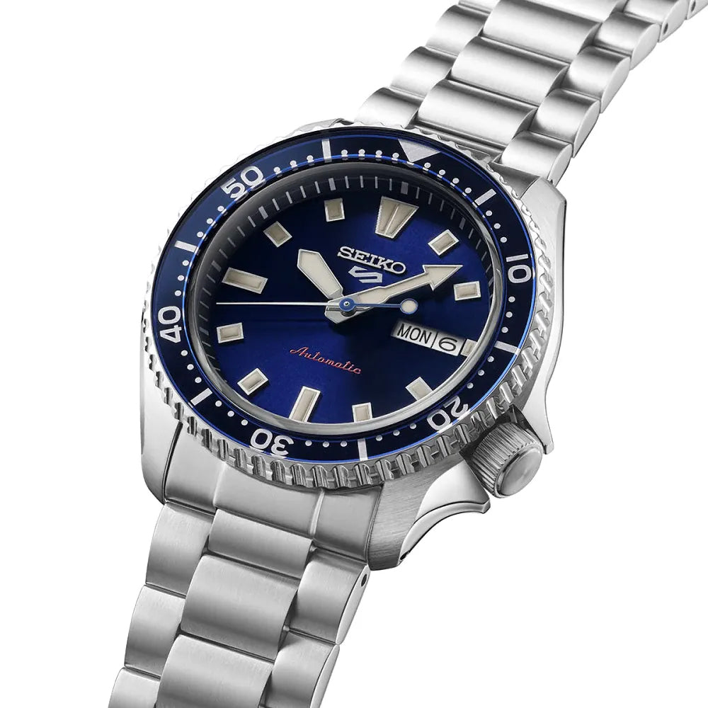 Seiko 5 100M Koniro Blue Dial Automatic Stainless Steel Watch SRPL83K1