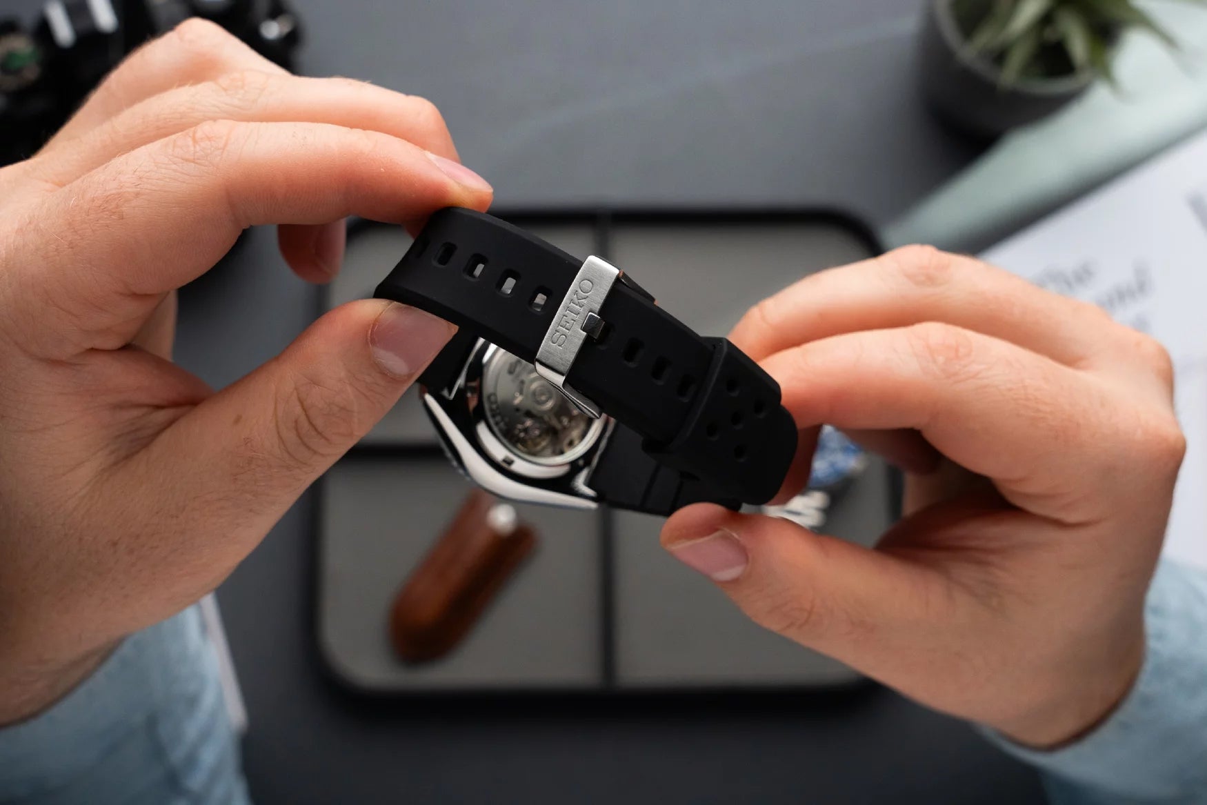 Seiko 5 100M Daichi Orange Dial Automatic Rubber Strap Watch SRPL89K1