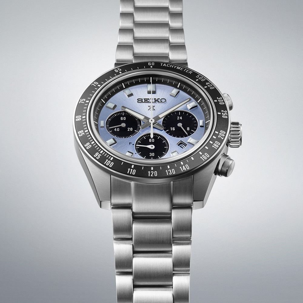 Seiko Prospex Solar Men's Stainless Steel Chronograph Watch SSC935P1 Big Baby Blue
