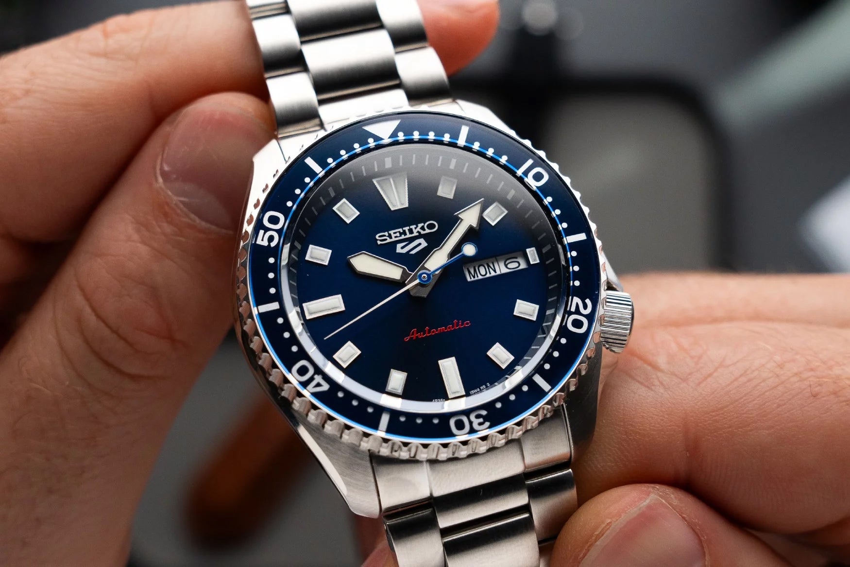 Seiko 5 100M Koniro Blue Dial Automatic Stainless Steel Watch SRPL83K1