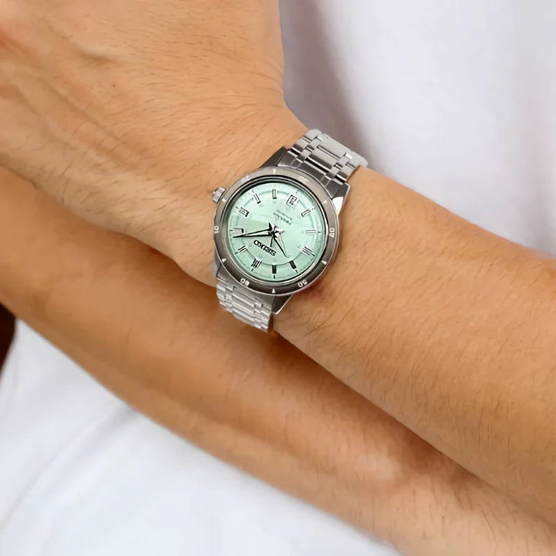 Seiko Presage Style 60 Ice Green Men's Stainless Steel Strap Watch SRPL71J1