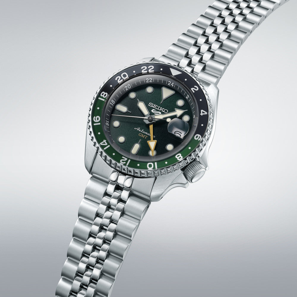 Seiko 5 100M GMT Style Green Dial Automatic Watch SSK035K1